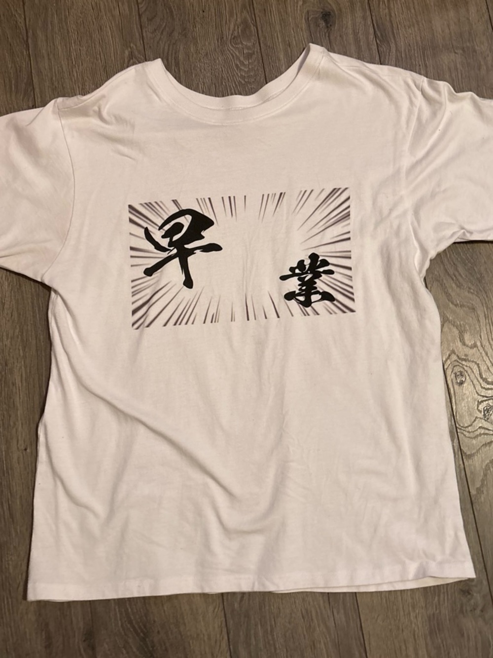 & Other Stories White Short-Sleeve Tee with Black Graphic Panel